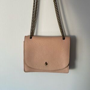 Madewell chain crossbody leather bag pink